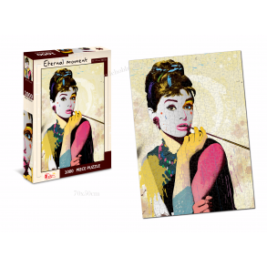 Ikonisk billede af Audrey Hepburn (1000 brk. pap)