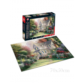 Hvidt hus med fin have (1000 brk. pap)