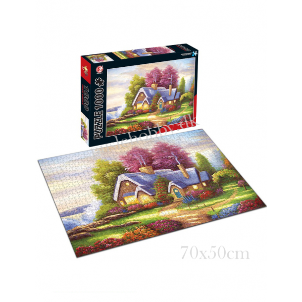 Idylisk hus ved vandet (1000 brk. pap)