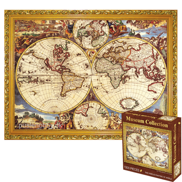 Antikt Verdenskort (1000 brk. pap)