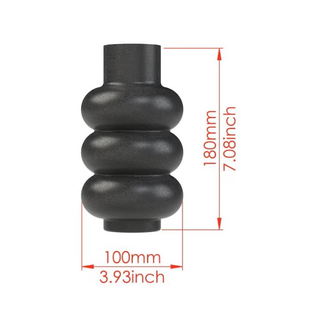 2-delt Gipsform til vase med 3 ringe, h�jde 180 mm