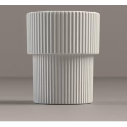 Gipsform til kop med lodrette striber, h�jde 100 mm