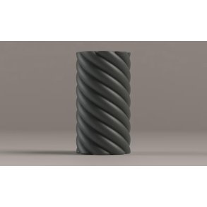 5-delt Gipsform til vase med spiralm�nster, h�jde 200mm