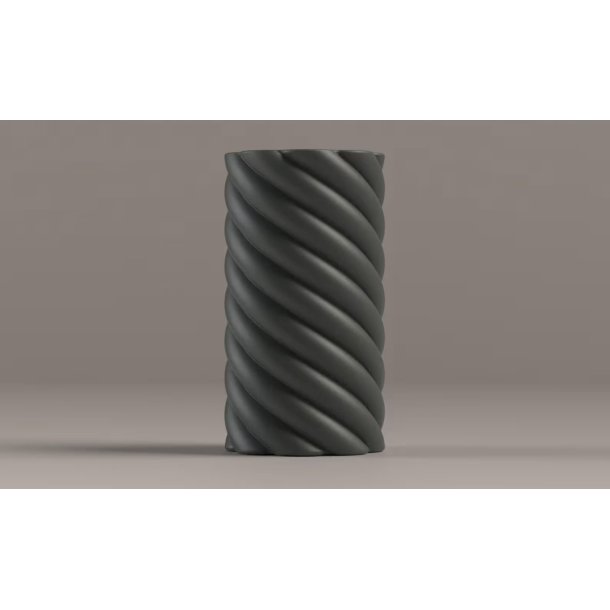 5-delt Gipsform til vase med spiralm�nster, h�jde 200mm