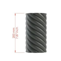 5-delt Gipsform til vase med spiralm�nster, h�jde 200mm