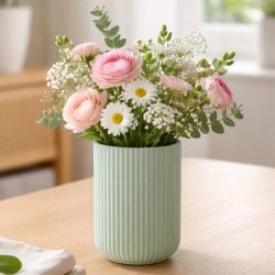 Gipsform til vase med lamelm�nster, h�jde 126mm