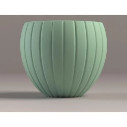 5-delt Gipsform til vase med bredt lamelm�nster, h�jde 160mm