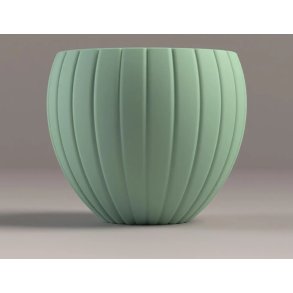 5-delt Gipsform til vase med bredt lamelm�nster, h�jde 160mm