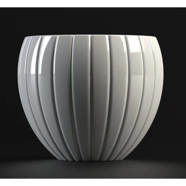 5-delt Gipsform til vase med bredt lamelm�nster, h�jde 160mm