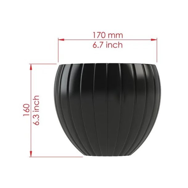 5-delt Gipsform til vase med bredt lamelm�nster, h�jde 160mm