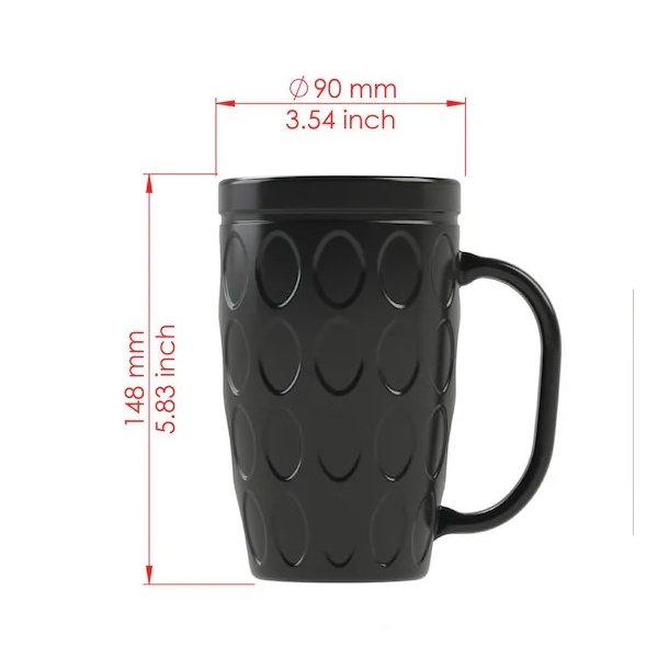 7-delt gipsform til krus med hank, h�jde 148mm